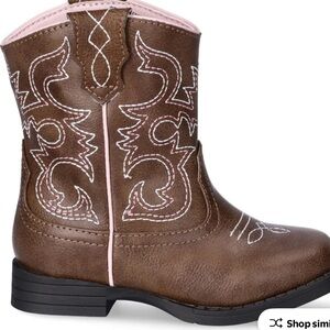 Girls Wonder Nation Western Cowboy Boots - Brown and Pink